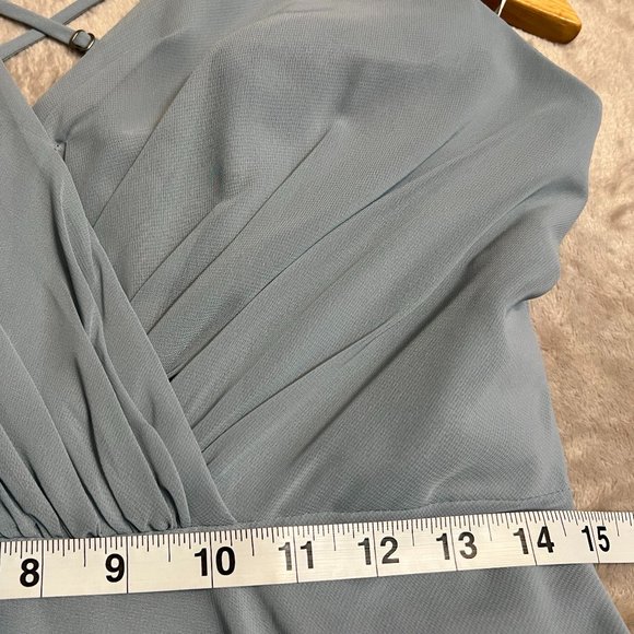 DB Studio Celebrate Baby Blue Chiffon Crisscross Back Gown Dress Size 8 Prom - Picture 8 of 11